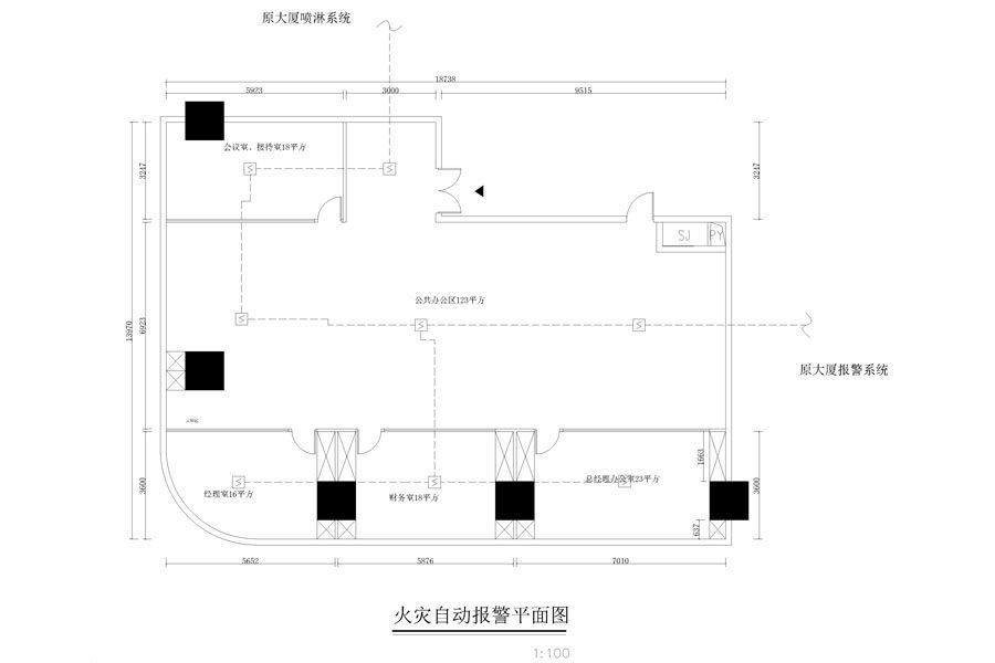 火災自動報警平面圖