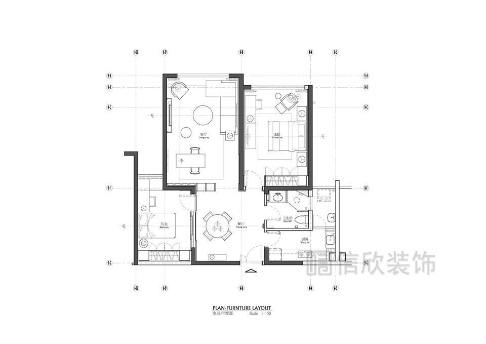 小戶型二居室平面圖