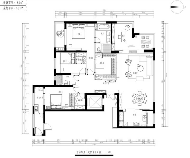 深圳龍華區(qū)2021年極簡風格新房裝修案例平面布置圖